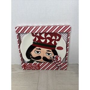 MHI~Nutcracker Face Hand Painted Cookie Plate & Cookie Cutter Set NEW!